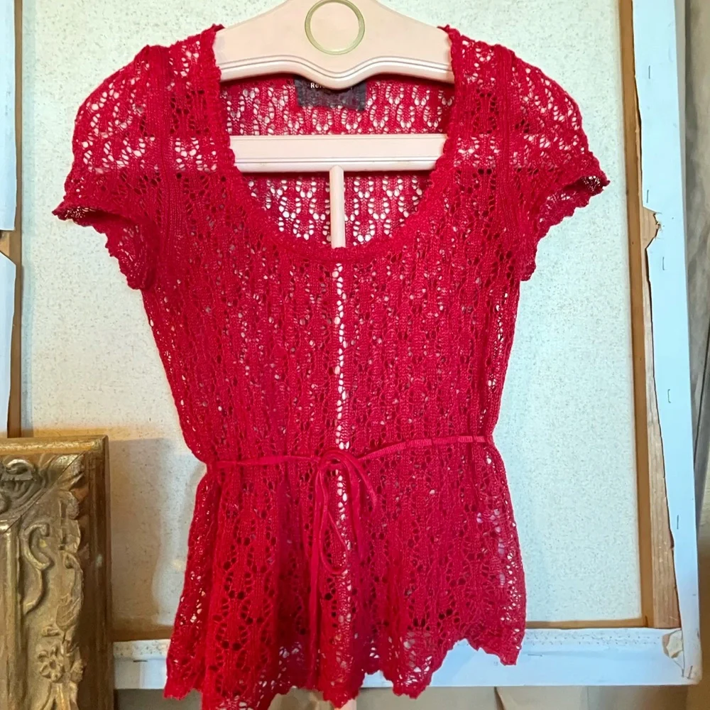 Reformation Red Crochet/Knit Top - Picture 4 of 5